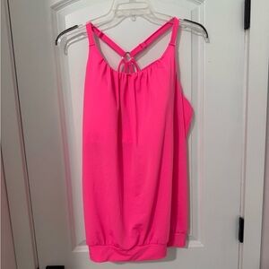Cacique Hot Pink Tankini Top w/built-in Bra